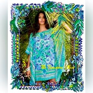Lilly Pulitzer NWT Lindamarie Silk Caftan Escape Artist  Size XS/S